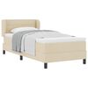 vidaXL Boxspringbett mit Matratze mit Kopfteil Creme 90 x 200 cm Stoff