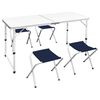 vidaXL Campingtisch mit 4 Hockern Klappbar H&ouml;henverstellbar 120x60 cm