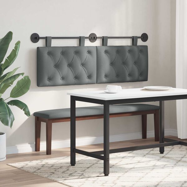 vidaXL H&auml;ngevorderseite Wandmontiert Dunkelgrau 130 x 55 x 7 cm Stoff