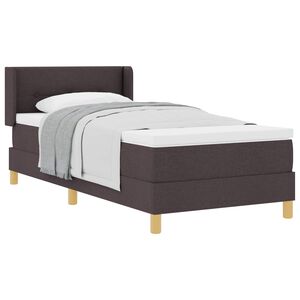 vidaXL Boxspringbett mit Matratze Dunkelbraun 190 x 90 cm Stoff