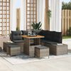 vidaXL Garten-Sofa-Set mit Kissen 8 pcs Grau Poly Rattan