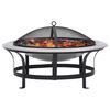 vidaXL Garten-Feuerschale mit Grill Edelstahl 76 cm