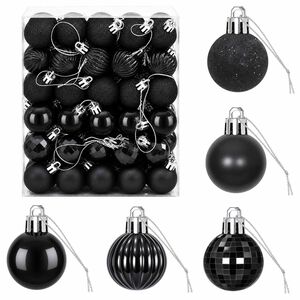 vidaXL Weihnachtskugelset 150 stk. Schwarz 3 cm Polystyrol
