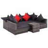 vidaXL 7-tlg. Garten-Lounge-Set mit Auflagen Poly Rattan Grau