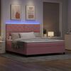 vidaXL LED Boxspringbett mit Matratze Rosa 180 x 200 cm Samt