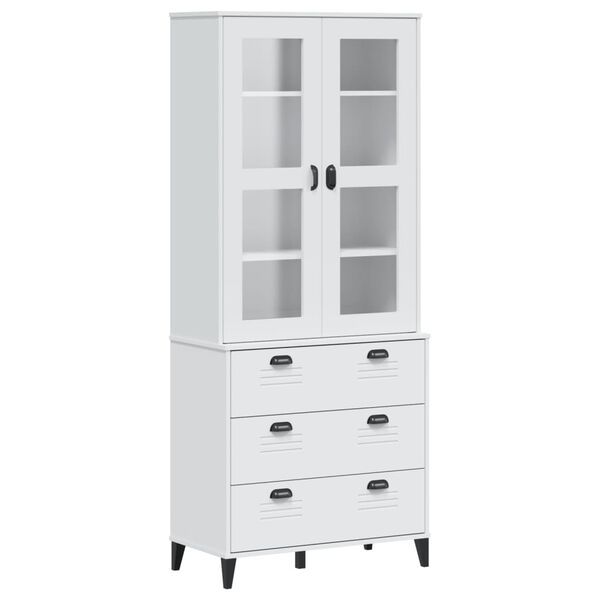 vidaXL Highboard VIKEN Weiß 80x40x190 cm Massivholz Kiefer