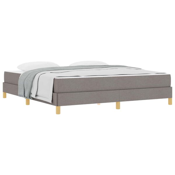 vidaXL Boxspringbett mit Matratze Taupe 180 x 200 cm Stoff
