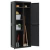 vidaXL Gartenschrank Schwarz 65x37x165 cm PP
