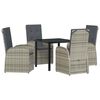 vidaXL Garten Essgruppe 5 stk. Grau Poly-Rattan