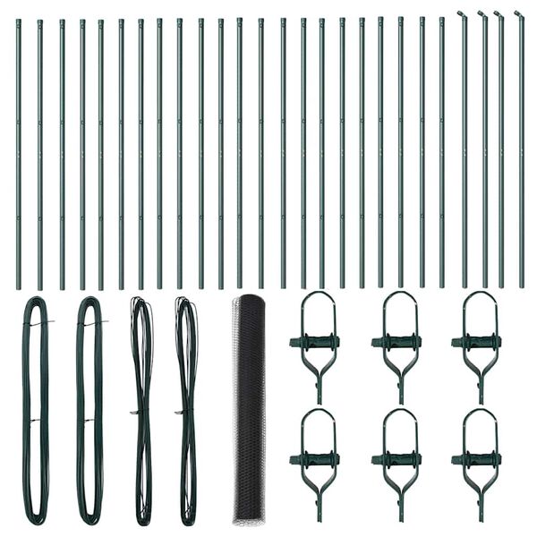 vidaXL Zaunpfosten Grau 50 x 1 m (50 mm Mesh) Stahl und PVC