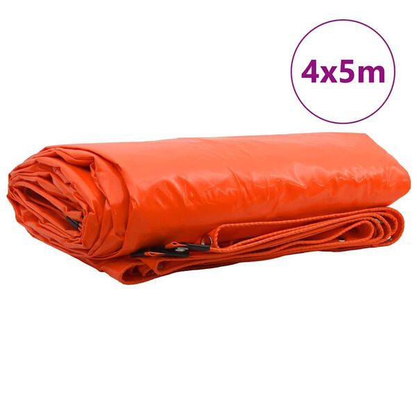 vidaXL Plane 650g / m² Orange 4 x 5 m Canvas mit PVC-Beschichtung