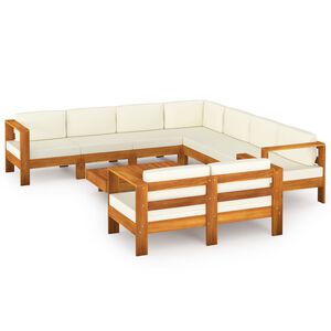 vidaXL 9-teiliges Garten-Lounge-Set mit Kissen 100 x 60 cm Akazienholz