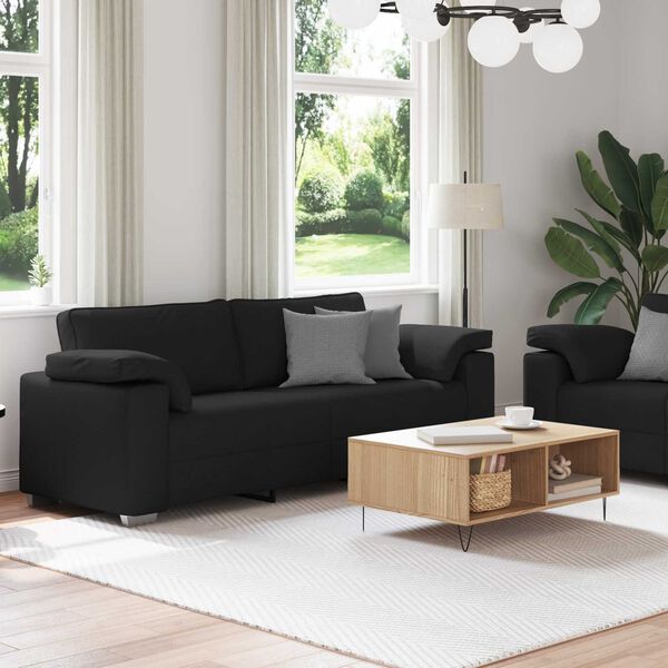 vidaXL Sofa Set 2 pcs Schwarz 219 x 77 x 82 cm Stoff