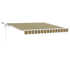 vidaXL Ausziehbare Markise Gr&uuml;n und Gelb 300 x 250 cm Polyester