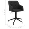vidaXL Esszimmerst&uuml;hle 2 Stk. Drehbar Schwarz Stoff