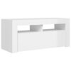 vidaXL TV-Schrank mit LED-Leuchten Hochglanz-Weiß 90x35x40 cm