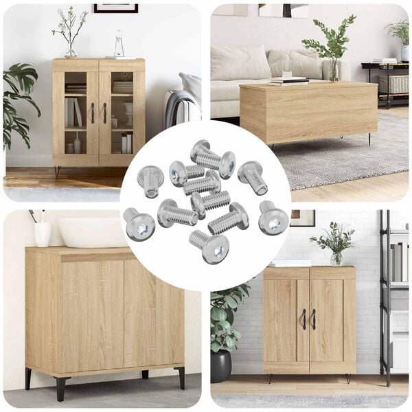 vidaXL Schraube mit Sperre Uni 4865 pcs Silber Stahl