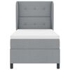vidaXL Boxspringbett mit Matratze Hellgrau 90 x 200 cm Stoff