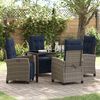 vidaXL Garten Essgruppe mit Kissen 5 pcs Grau Poly-Rattan