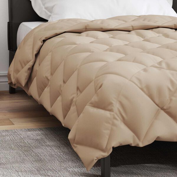 vidaXL Winterbettdecke Taupe 155 x 220 cm Mikrofaser