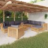 vidaXL 12-tlg. Garten-Lounge-Set mit Kissen Massivholz Teak