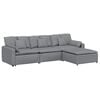 vidaXL Modulares Sofa mit Fu&szlig;hocker und Kissen Hellgrau