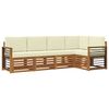 vidaXL Ecksofa Set mit Kissen 5 pcs Natur und Creme Massivholz Akazie