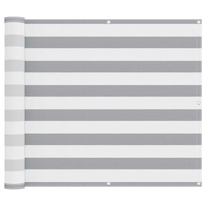 vidaXL Balkonsichtschutz Hellgrau und Wei&szlig; 90 x 400 cm