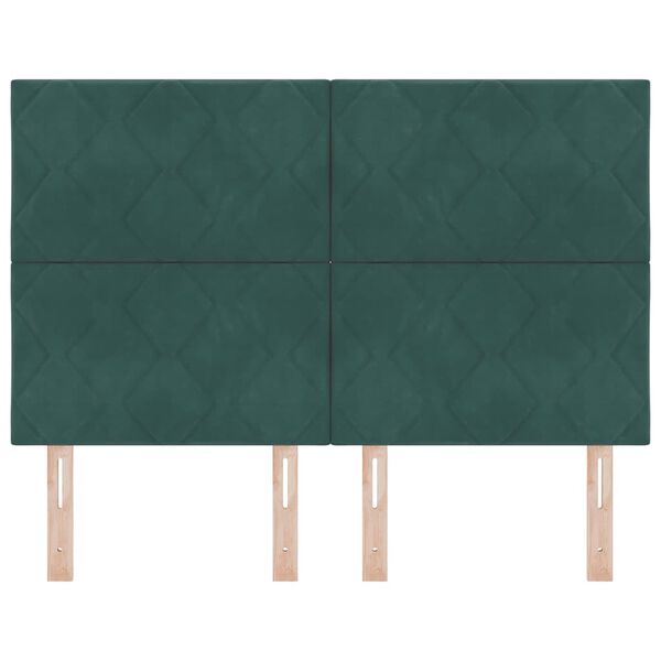 vidaXL Kopfteil mit Kopfteil Dunkelgr&uuml;n 144 cm Samt