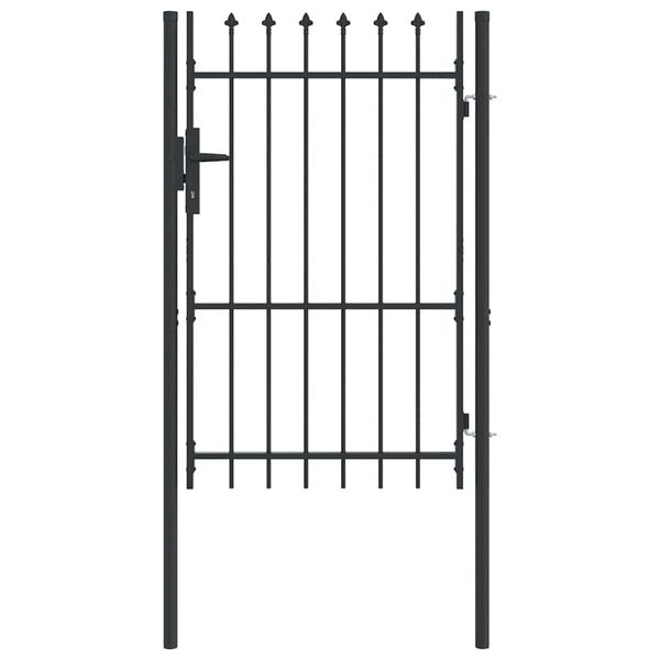 vidaXL Zauntor Grau 100 x 150 cm Pulverbeschichteter Stahl