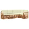 vidaXL Outdoor-Sofagarnitur 5 stk. Natur und Creme Polyester