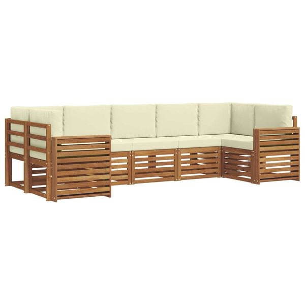 vidaXL Sofagarnituren 7 pcs Natur und Creme Massivholz Akazie