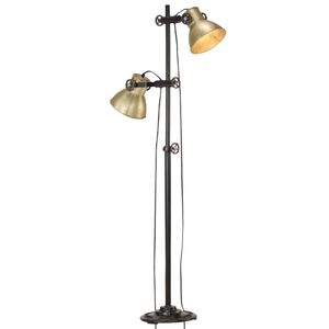 vidaXL Stehlampe 2-flammig Messing E27 Gusseisen