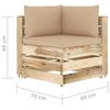 vidaXL 4-Sitzer Outdoor-Sofa mit Kissen Gr&uuml;n Impr&auml;gniertes Holz