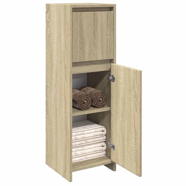 vidaXL Badezimmerschrank Sonoma-Eiche 30x30x95 cm Holzwerkstoff