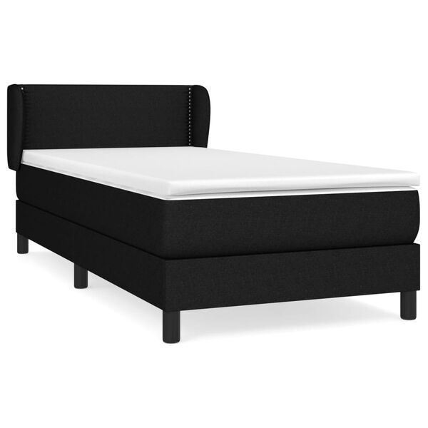 vidaXL Boxspringbett mit Matratze Schwarz 80x200 cm Stoff