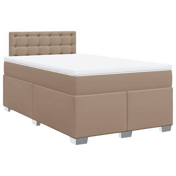 vidaXL Boxspringbett Matratze Cappuccino-Braun 140x190cm Kunstleder