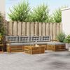 vidaXL Outdoor-Sofagarnitur mit Kissen 6 pcs Nat&uuml;rlich und Hellgrau