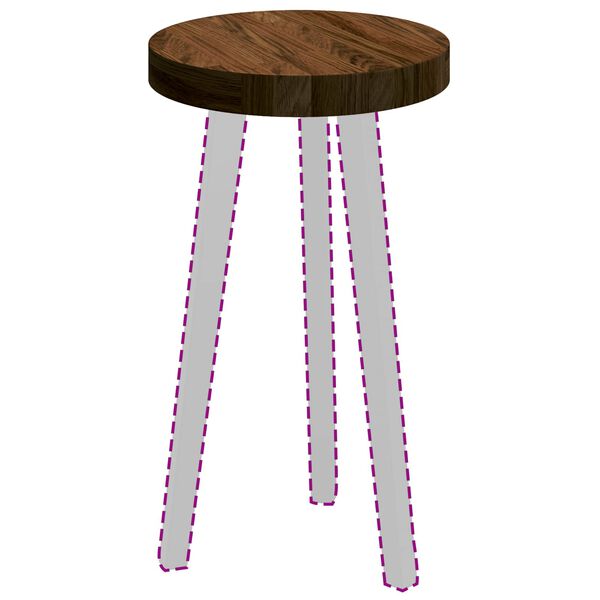 vidaXL Tischplatte Dunkelbraun &Oslash; 30 x 4 cm Massivholz Eiche