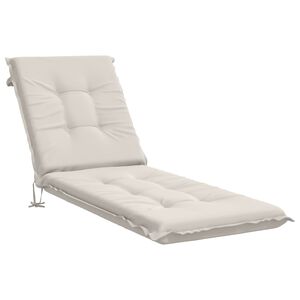 vidaXL Sonnenliege Kissen GEMERT 100 % Polyester Wei&szlig; 190 x 50 x 9 cm