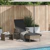 vidaXL Sonnenliege mit Kissen Grau 157 x 55 x 92cm Poly-Rattan
