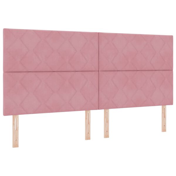 vidaXL Boxspringbett mit Matratze Rosa 200 x 200 cm Polyester