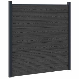 vidaXL zaunset 180 x 186 cm WPC und Aluminium Schwarz