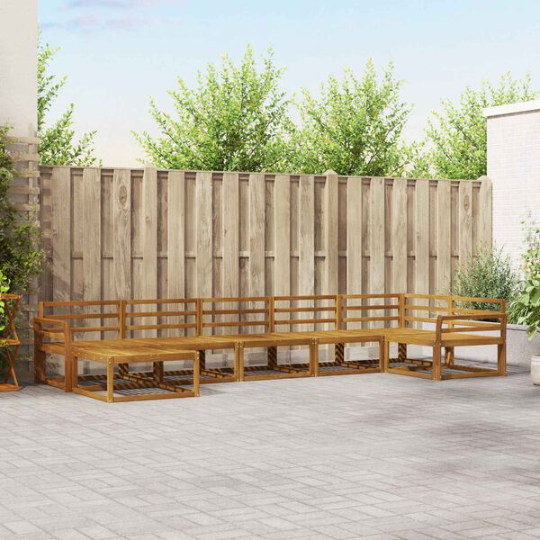 vidaXL Outdoor-Sofagarnitur 7 pcs Natur Massivholz Akazie