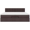 vidaXL Ottoman-Bett mit Matratze Dunkelbraun 200x200 cm Stoff