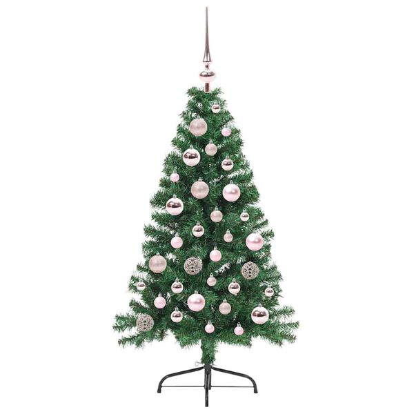 vidaXL Künstlicher vorbeleuchteter Weihnachtsbaum Grün 120 cm PVC