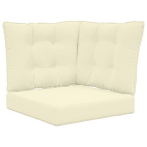 vidaXL Sofakissen f&uuml;r drau&szlig;en 3 pcs Creme Polyester