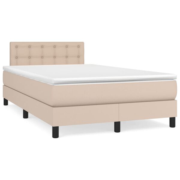 vidaXL Boxspringbett Matratze Cappuccino-Braun 120x190 cm Kunstleder