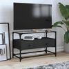 vidaXL TV-Schrank mit Glasplatte Schwarz 80x35x51 cm Holzwerkstoff