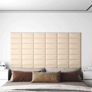 vidaXL Wandkopfteilen 12 stk. 30 x 15 cm Creme Stoff